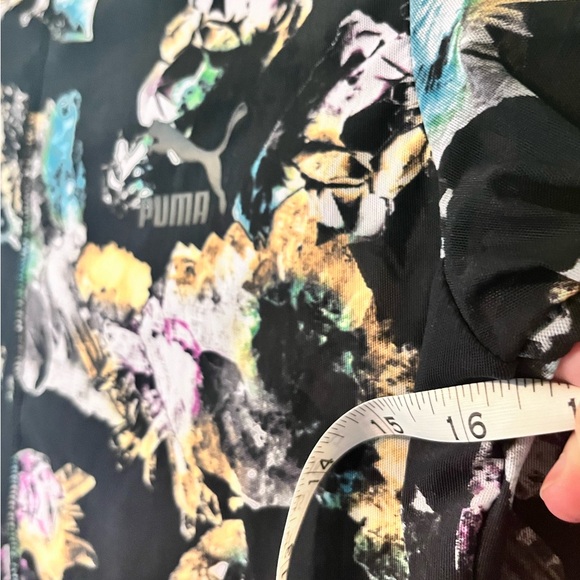 PUMA Floral Graphic Print Semi-Sheer Long Sleeve Fitted Crop Shirt. S. Like NWOT - Picture 5 of 11